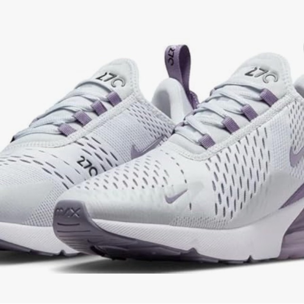 Nike Air Max 270 White and Purple with Mesh Design - Picture 3 of 4